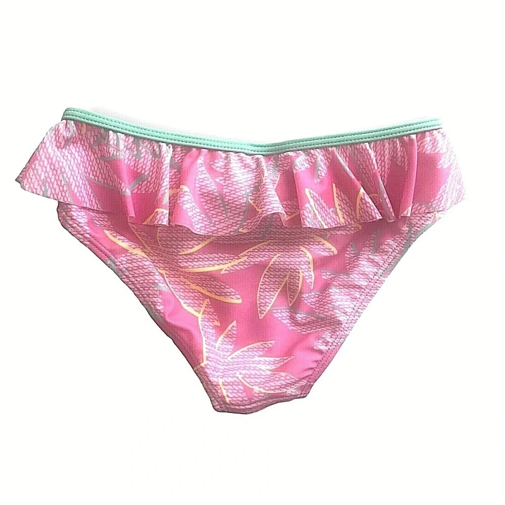 Nautica Girls Palm Tree Bikini Set Carmine Rose‎ Size S